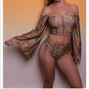 Two piece bohemian festival outfit (set)